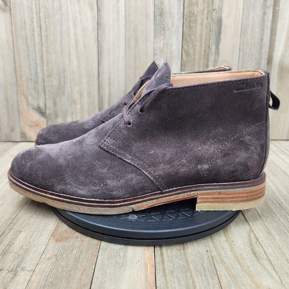 Clarks Other - Mens Clarks Clarkdale DBT size 8 Brown Leather Lace Ankle Chukka Boots Shoes